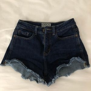 ASOS Dark Denim High Waisted Shorts / Size 2
